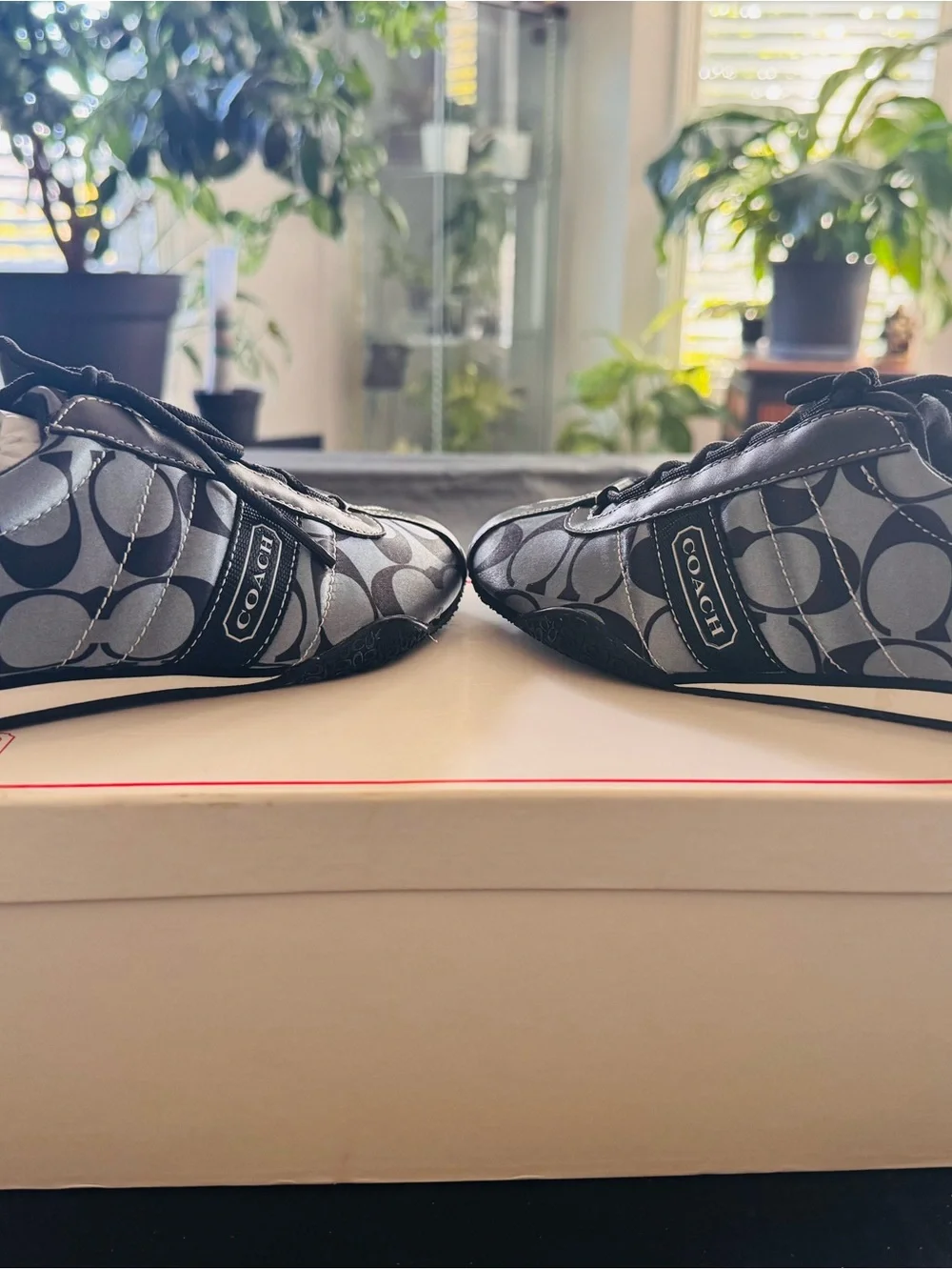 Coach Women’s Black/Gray Signature Logo Sneakers
